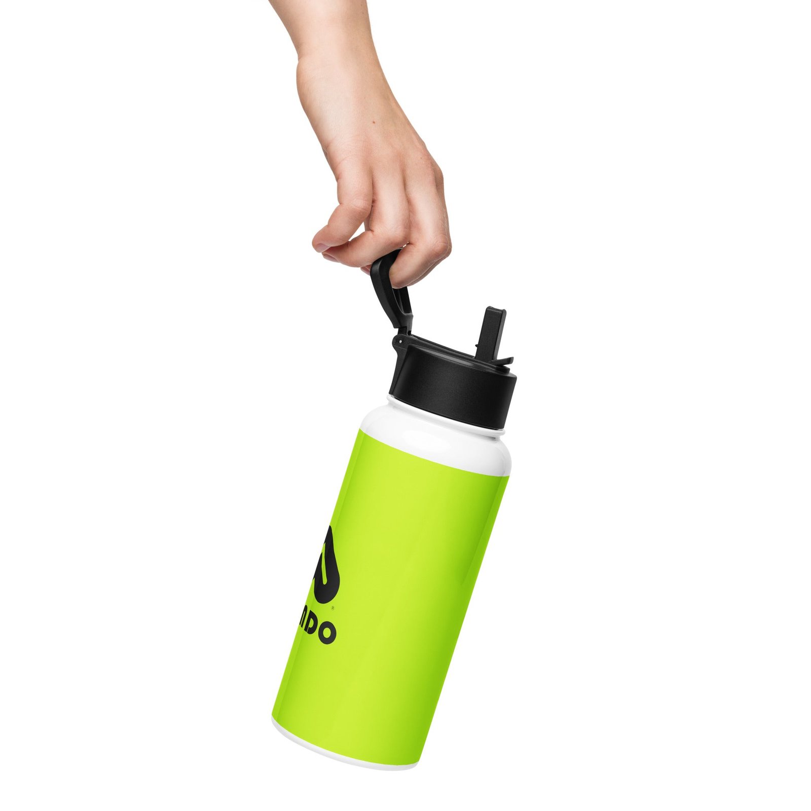 Stainless steel water bottle with a straw lid - Image 3